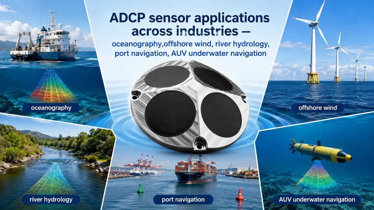 ADCP sensor applications across industries — oceanography,offshore wind, river hydrology, port navigation, AUV underwater navigation
