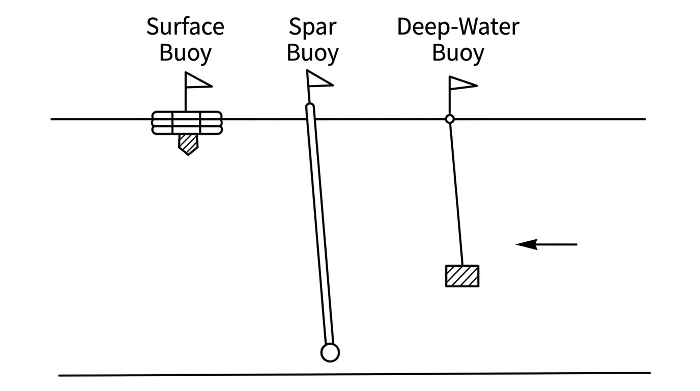 Diagram of three types of buoys