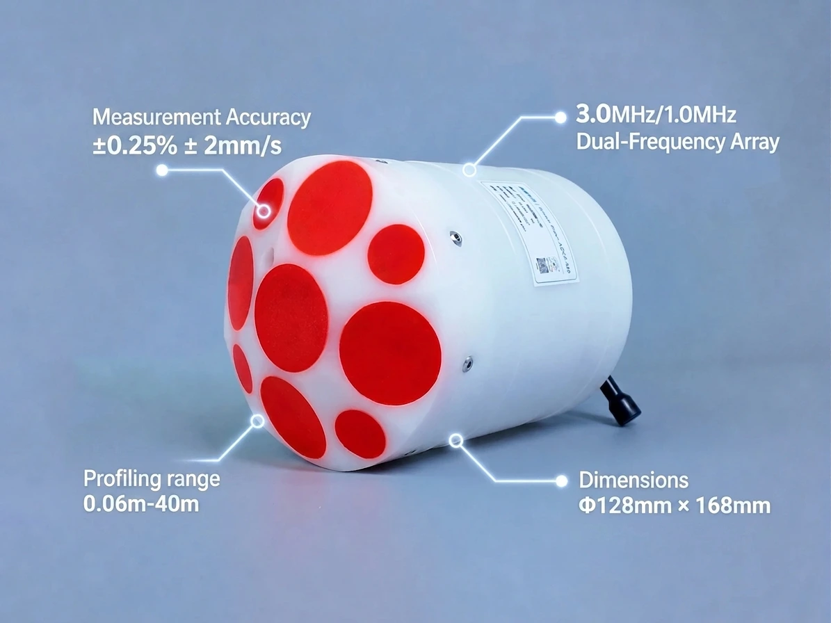 Oceantek River-ADCP-M9 9-beam acoustic Doppler current profiler with compact size Φ128mm × 168mm