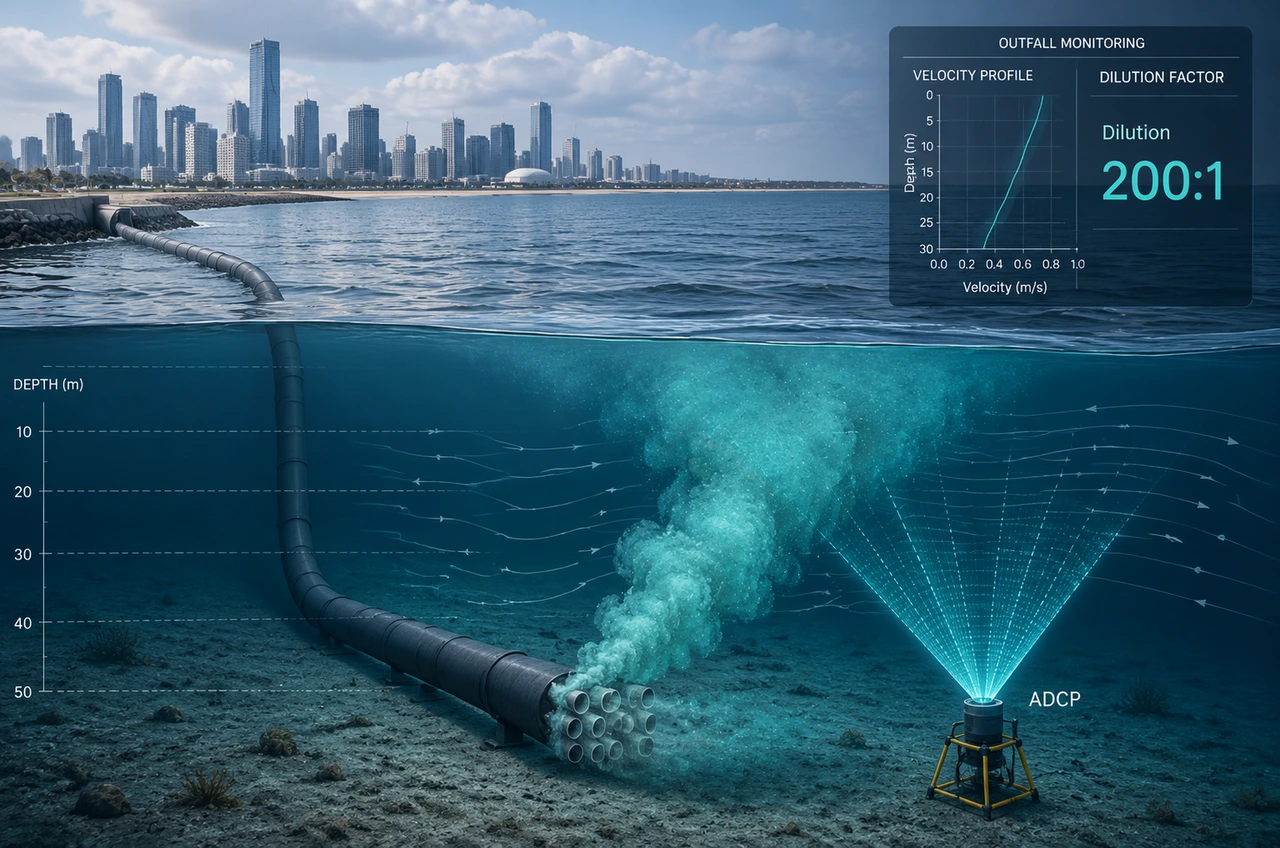 ADCP monitoring system for ocean outfall bottom-mounted profiler hero