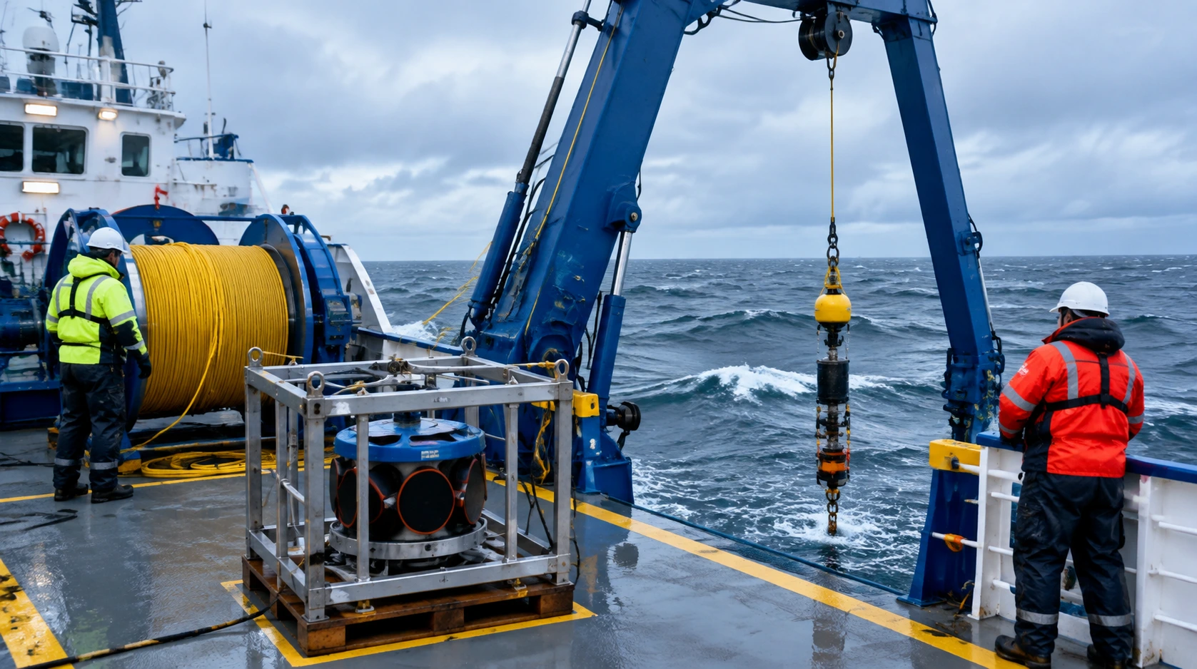 metocean mooring deployment from a survey vessel